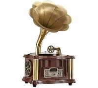 Tocadiscos Gramófono De Vinilo con Altavoz Incorporado, Función Bluetooth, Entrada Auxiliar/USB/FM, Regalo Ideal para Amantes de la Música y Coleccionistas de Vinilos