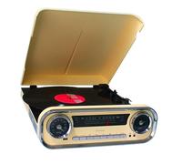 Tocadiscos Lauson 01TT17 10 W RMS Bluetooth AUX USB MP3 Tracción por correa FM beige