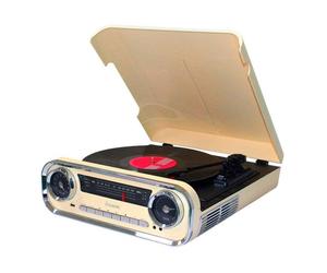 Tocadiscos Lauson 01TT17 2 x 5 W Bluetooth AUX USB MP3 FM Beige