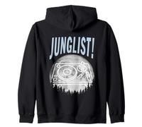 Tocadiscos Luna Tambor Y Bajo DJ Jungle Music EDM Junglist Sudadera con Capucha