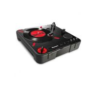 Numark PT01 | Tocadiscos portátil con interruptor integrado, altavoces dj Scratch, los arañazos y asa de transporte