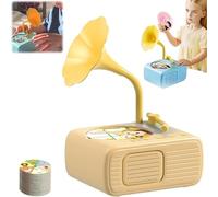 Tocadiscos para Niños con 99 Tarjetas (2025), Máquina de Cuentos para Educación Temprana, Reproductor de Música y Cuentos, Juguete para Aprendizaje Temprano(Yellow)