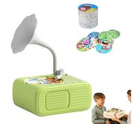 Tocadiscos para niños pequeños, con 96 tarjetas y 8 tarjetas de grabación, reproductor de historia y música, para aprendizaje temprano y narración de cuentos para niños de 1 a 10 años (verde)