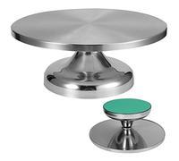 Tocadiscos para tartas, soporte giratorio de 12 pulgadas, base de acero inoxidable para hornear y decorar