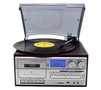 Tocadiscos Retro 9 En 1, Tocadiscos De Vinilo, Radio AM/FM, Sistema De Audio Con Tocadiscos De 3 Velocidades, Parlantes Incorporados, Salida De Audio Independiente, Para Entretenimiento/oficina