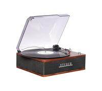 Tocadiscos retro con Bluetooth y altavoces integrados, Denver VPB-262 Multi-Speed Turntable Music System (33 ⅓ / 45 / 78 RPM) con línea de salida y parada automática