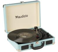 Audizio RP114BL Tocadiscos con Altavoces Integrados, Tocadiscos de Vinilo, Tocadiscos con Adaptador para 3 velocidades 33,45,78 RPM, Tocadiscos, AUX y RCA/Cinch, Tocadiscos Estilo Retro - Azul
