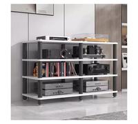 Tocadiscos Soporte para Discos de Vinilo, Soporte para Reproductor de 4 Niveles para Entretenimiento en el hogar, Soporte para TV estéreo, Torre de Video de Esquina, gabinete para com