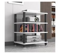 Tocadiscos Soporte para Discos de Vinilo, Soporte para Reproductor de 4 Niveles, Resistente, para Soporte de Medios de vídeo, gabinete, Estante para componentes estéreo, s, Cons