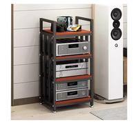Tocadiscos Soporte para Discos, Soporte para Reproductor de Discos, Soporte para componentes estéreo de 4 Niveles, Torre de Video, gabinete para Medios, Estante Moderno de Madera, Rep