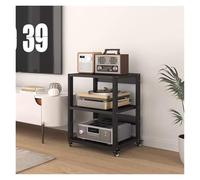 Tocadiscos Soporte para Discos, Soporte para Reproductor, Soporte para Altavoces de Torre de 3 Niveles, Estante Multimedia móvil, gabinete para componentes estéreo AV, Receptor amplif