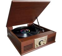 Sunstech PXR32, Tocadiscos Vintage, Reproductor de Vinilo y Reproductor de Musica Mediante Bluetooth, USB, Tarjetas de Memoria SD y conexión Auxiliar. Sintonizador de Radio FM. 2 Altavoces. Madera.