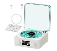 Tocadiscos, Tocadiscos, Tocadiscos Inteligentes The Waves Platino | Elegantes mesas giratorias para discos, Tocadiscos Vintage, Tocadiscos Portátiles para el Hogar