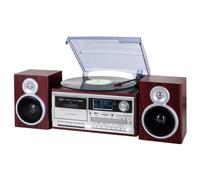 Tocadiscos Trevi TT 1072 DAB Madera Semiautomático Tracción Directa Radio CD Cassette USB SD LCD Altavoces