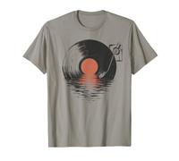 Tocadiscos Vinilo mar Espejo DJ Retro Camiseta