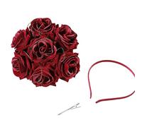 Tocado con clip para el pelo con diseño de rosas para novia, corona floral, tocado para bodas y fiestas