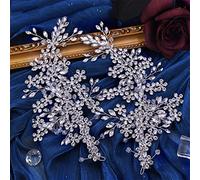 Tocado de Boda, Accesorios para el Cabello de Novia, Tocado de Diamantes de imitación, Horquilla de Cristal para Boda (Dos Piezas pequeñas)