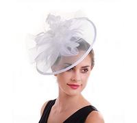 Tocado de boda for mujer, tocado malla for, novia, accesorio for el cabello for fiestas en la iglesia(White)