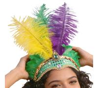 Tocado de carnaval para mujer | Tocado de accesorios para el cabello Showgirl | Traje de escenario hecho a mano para bodas, fiestas, carnavales, festivales, bailes de máscaras y cócteles.