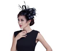 Tocado de cóctel for mujer, tocado iglesia, boda, accesorio formal for el cabello for fiesta(Black)