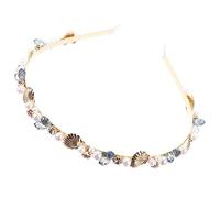 Tocado de concha marina, diadema de novia dorada perla, diadema de concha, tocado decorativo de sirena, tocado de playa, boda, accesorios para el cabello para mujeres y niñas