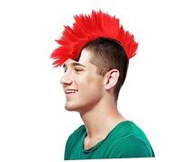 Tocado de cresta de Peluca de cresta de Tocado rojo de Halloween Cosplay/3446 (Color : Red, Size : 31X10X3CM)