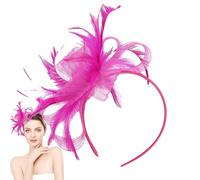 Tocado de diadema - Tejido de PVC | Ostrich Hair Clip with Small Hat Mesh Headpieces | Hair Accessories Small Hat Haır Accessories for Girls Women, Outdoor Gathering, Festival, Wedding