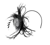 Tocado de diadema - Tejido de PVC | Ostrich Hair Clip with Small Hat Mesh Headpieces | Hair Accessories Small Hat Haır Accessories for Girls Women, Outdoor Gathering, Festival, Wedding