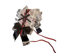Tocado de encaje con volantes y lazo para mujer, accesorios para el cabello para cosplay, para criadas y niñas, dulce diadema para el cabello