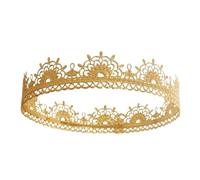 Tocado De Fiesta Con Gran Tiara Redonda De Metal Del Príncipe Heredero Del Rey Real para Diversas Ocasiones(Gold)