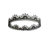 Tocado De Fiesta Con Gran Tiara Redonda De Metal Del Príncipe Heredero Del Rey Real para Diversas Ocasiones(Black)