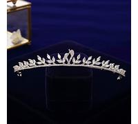Tocado de hoja de diamante, diadema de cristal de circonita, tocado pequeño accesorio para el cabello de boda, diadema de dama de honor