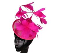 Tocado de imitación de Sinamay para mujer, tocado de plumas, accesorios para el cabello, tocado vintage para cóctel, dama
