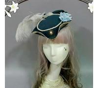 Tocado de Lolita de palacio real francés para mujeres, corte renacentista, mini sombrero de copa plano,