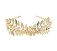 Tocado de novia brillante for boda, peineta, diadema con rama hoja, tocado corona, joyería Para Boda(Gold style C)