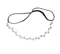 Tocado de novia con cadena de cristal Simple, accesorios for el cabello de boda for mujer, fiesta, viajes a la playa, 2 uds. Para Boda,Fiesta(Silver)