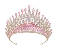 Tocado de novia con diamantes de imitación brillantes, tiaras de cristales coloridos para bodas y fiestas, elegante postizo para mujer, dama de honor, talla única, como se describe