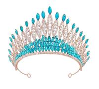 Tocado de novia con diamantes de imitación brillantes, tiaras de cristales coloridos para bodas y fiestas, elegante postizo para mujer, dama de honor, talla única, como se describe