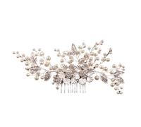 Tocado de novia con flor y perlas, diadema, accesorios for el cabello de boda for mujer, tocado for fiesta de boda Para Boda Fiesta Velada(Gold)