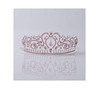 Tocado de novia dorado y rosa, tiaras de cristal con diamantes de imitación para desfile, baile de graduación, accesorios para el cabello para boda, diadema, tiara de boda