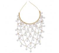 Tocado de perlas, cadena para la cabeza Art Deco con diamantes de imitación, accesorio para el cabello estilo flapper de los años 20 para mujer, fiesta, boda vintage, dorado