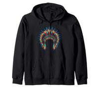Tocado de Plumas de Regalo de Cultura indígena nativa Americana Sudadera con Capucha