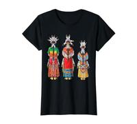 Tocado de Plumas Indios de la Tribu India nativos Americanos Camiseta gráfica económica, Mujer, Negro, M