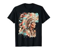 Tocado de Plumas Indios nativos Americanos Tribu India Camiseta