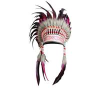 Tocado de plumas para celebración, juego de rol, actuación en escenario, carnaval, 60 cm, sombrero de jefe nativo americano