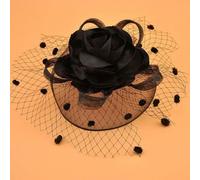 Tocado de plumas retro británico para mujer, diadema grande con clip floral para el pelo, cóctel, boda, fiesta, novia, sombrero, decoración, tocado para mujer