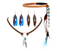 Tocado De Plumas Retro De 4 Piezas, Tocado De Plumas De Jefe Tribal, Accesorios De Pasarela, Decoración Fotográfica De Fiesta De Navidad, Adecuado Para Carnaval Y Disfraces.
