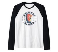 Tocado de Sangre de Shawnee, raíces Indias orgullosas de los nativos Americanos Camiseta Manga Raglan