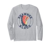 Tocado de Sangre de Shawnee, raíces Indias orgullosas de los nativos Americanos Manga Larga