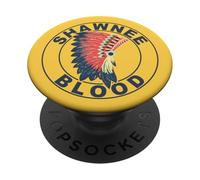 Tocado de Sangre de Shawnee, raíces Indias orgullosas de los nativos Americanos PopSockets PopGrip Adhesivo